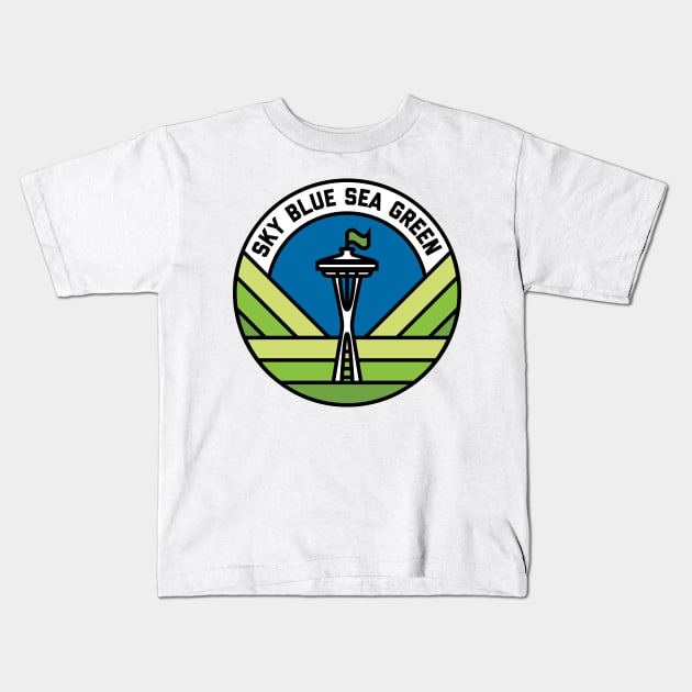 Sky Blue Sea Green Kids T-Shirt by ChrisSequeira